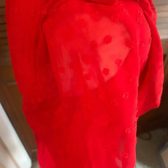 Monique Lhuillier Red High Neck Mini Dress - Picture 10 of 12